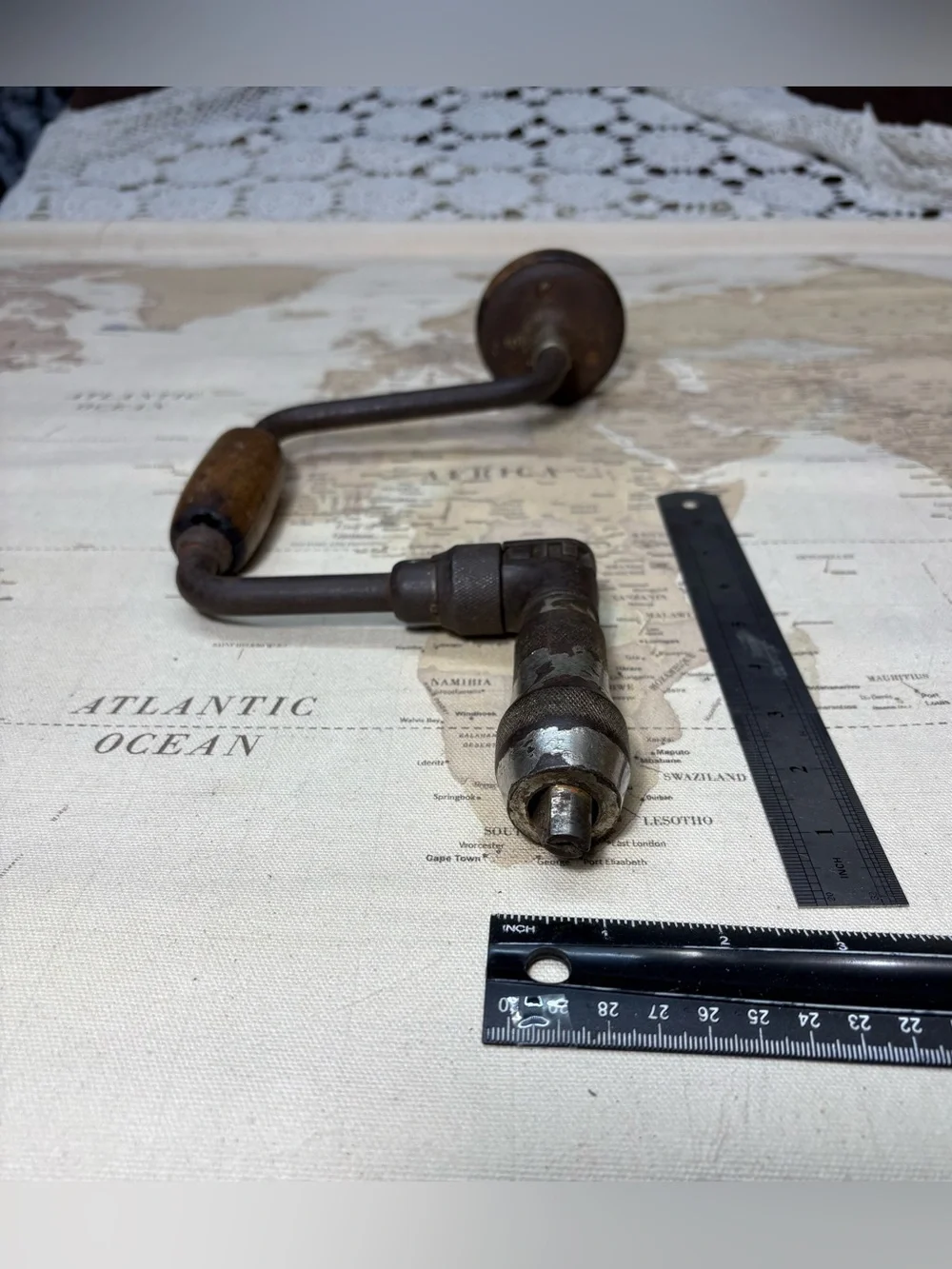 Vintage•Bit & Brace•Manual Hand Drill•Reversible Ratcheting•Old Man•Functional